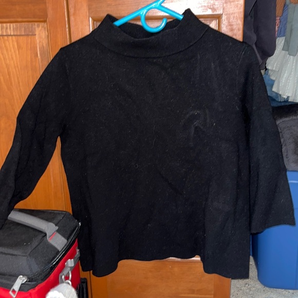 Black cowl neck 3/4 sleeve sweater. Never worn but has been sitting in my closet - Picture 1 of 3